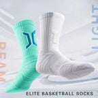 Men Cushioned Basketball Socks Long Breathable Badminton Sports Crew