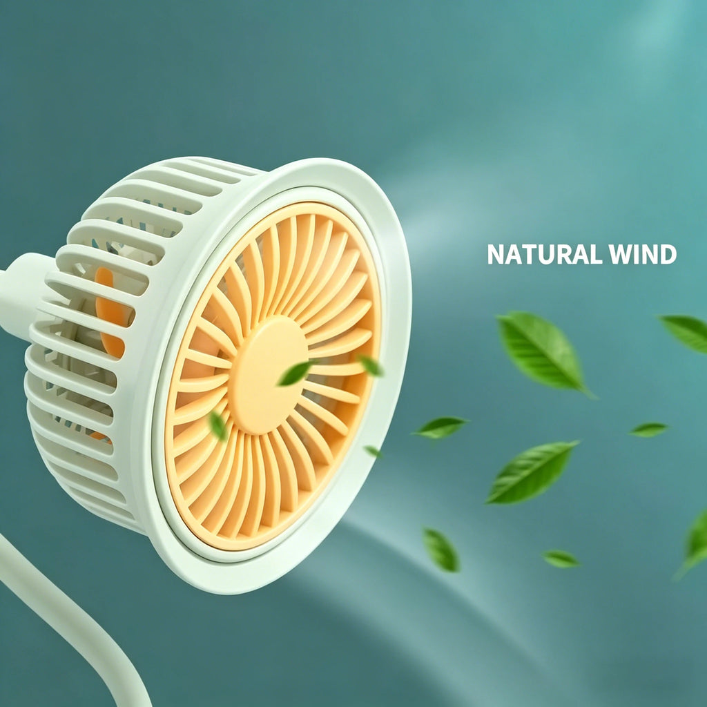 USB Rechargeable Clip-On Fan UK 360° Adjustable Mini Fan