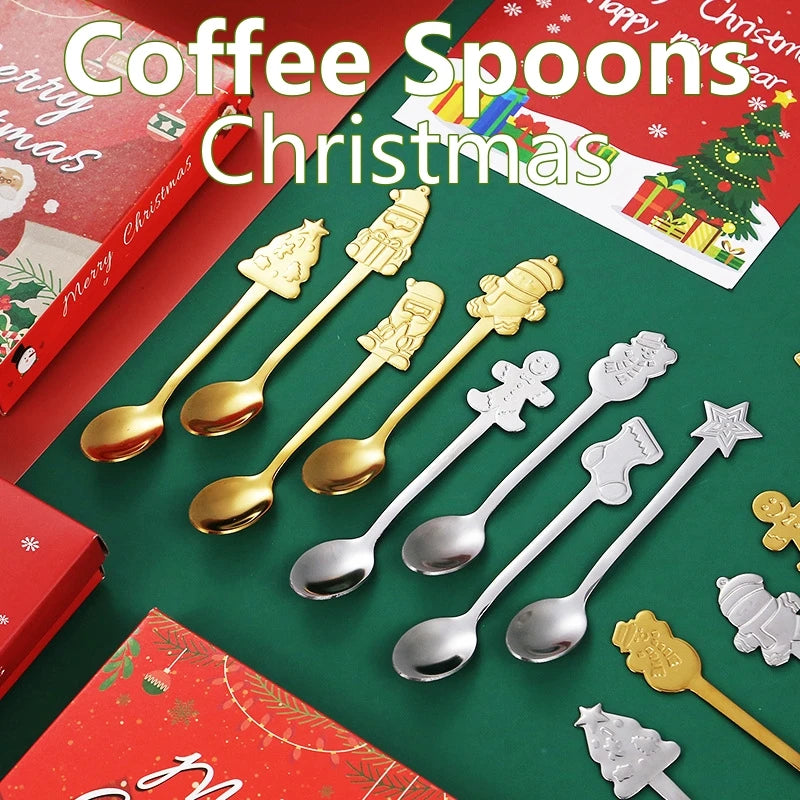 Christmas Coffee Spoon Stainless Steel – Nordic Dessert Spoon Gift Set