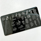 MouTeen263 Nail Stamping Plate Cursive Letter Nail Art Template