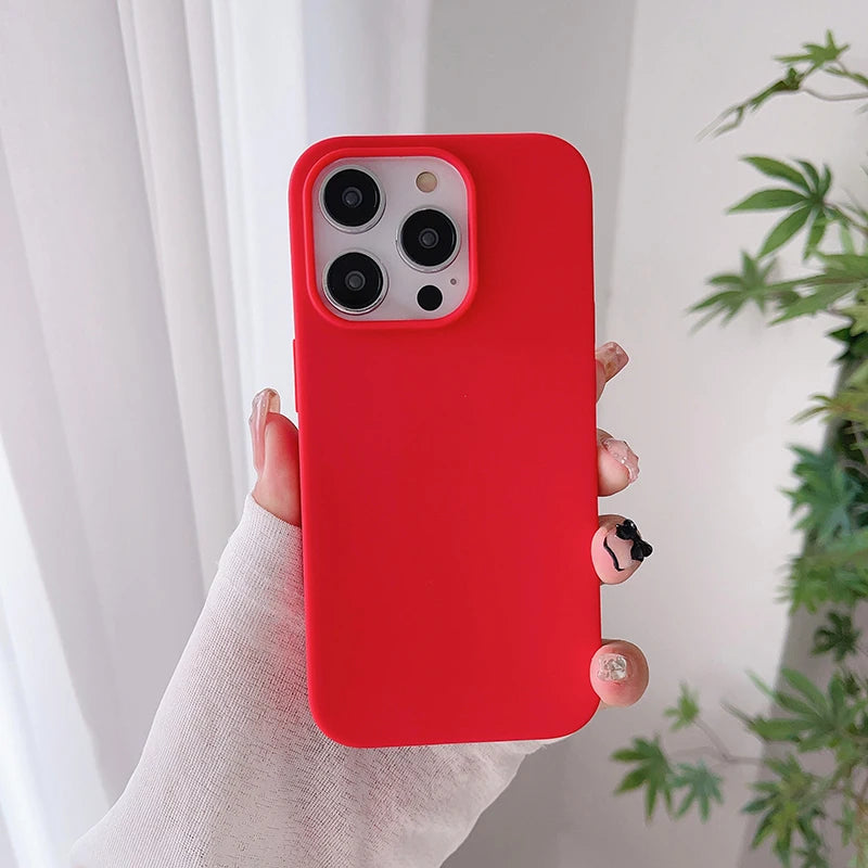 Candy Color Silicone Case for iPhone 11 12 13 14 15 16 Pro Max
