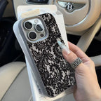 Black Lace Personalized Phone Case for iPhone 17 16 15 14 13 Pro Max