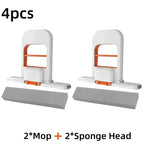 2/8pcs Self-Squeezing Desktop Mops Handheld Sponge Mop for Home Bathroom Kitchen Foldable Tabletop Scrubber Mini Cleaning Tools