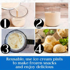 Creami Pints & Lids for Ninja 4-Pack Ice Cream Containers Set