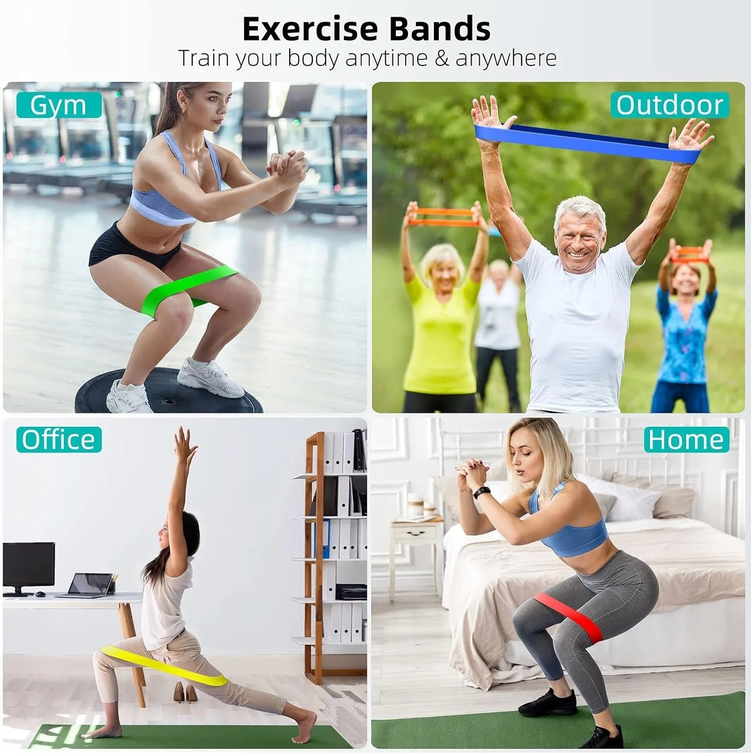 TPE Resistance Bands Set Loop Bands for Gym, Yoga & Strength Training