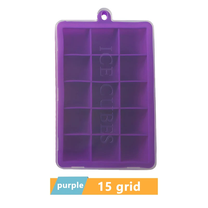 Large Silicone Ice Cube Tray Jumbo Square Ice Maker Mold (4–24 Grid)