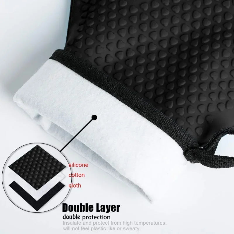 Silicone Oven Mitts – Heat Resistant Non-Slip BBQ & Baking Gloves