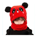 Kids Cartoon Winter Hat & Scarf Set Warm Fleece Cap