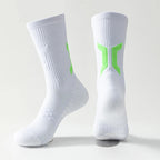 Men Cushioned Basketball Socks Long Breathable Badminton Sports Crew