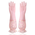 Velvet Rubber Cleaning Gloves Waterproof Winter Gloves