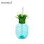 Tropical Theme Plastic Cup Pineapple & Coconut Tree Bottle with Straw
