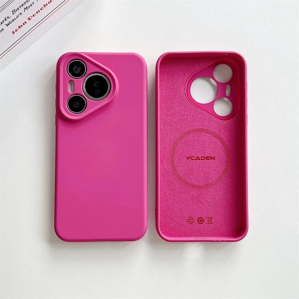 Luxury MagSafe Liquid Silicone Case for Huawei Pura 80 Pro & 80 Ultra