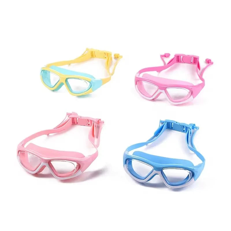Kids Swimming Goggles Anti-Fog Waterproof Large Frame