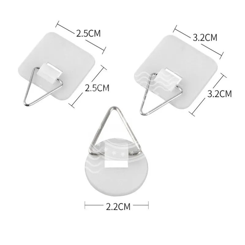 10Pcs Invisible Adhesive Plate Hangers Self-Adhesive Wall Hooks Secondary image