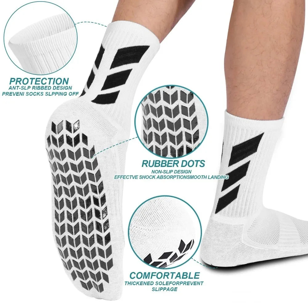 Non Slip Football Socks Men Anti Grip Training Sports 1 Pair
