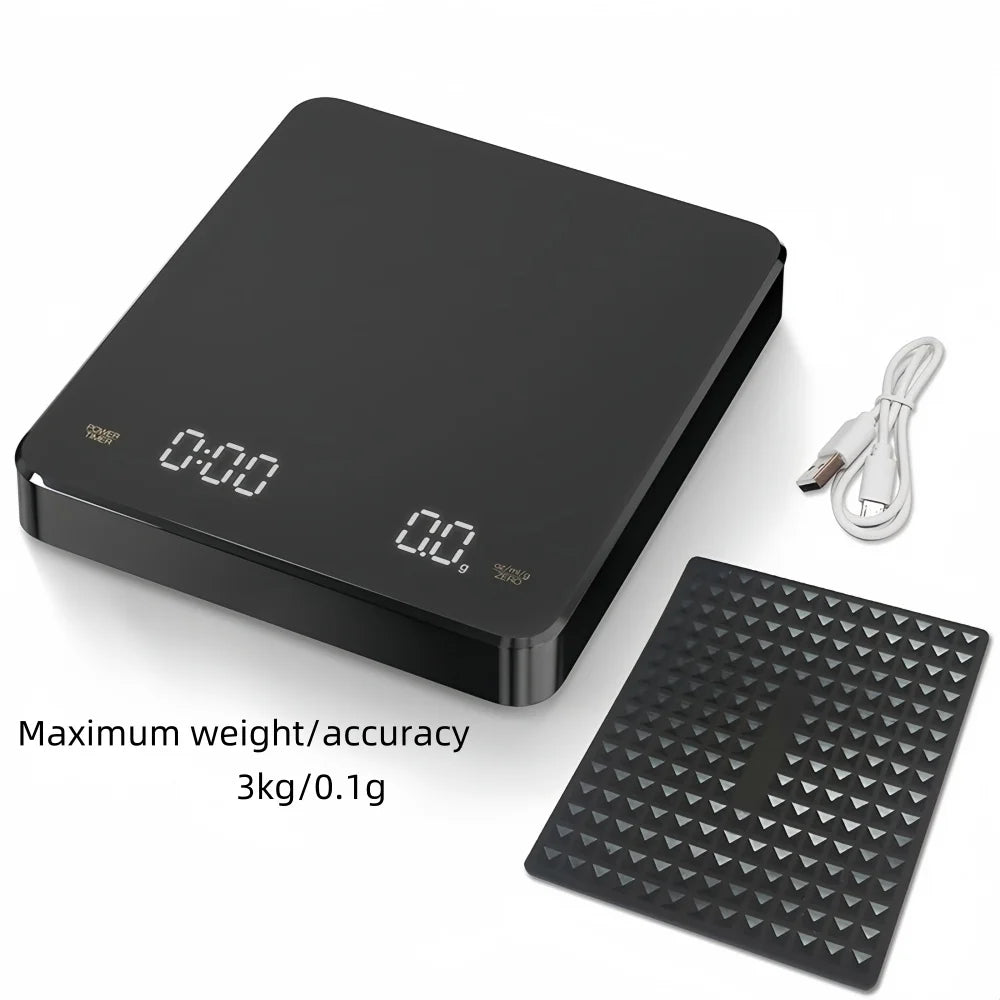 Digital Coffee Scale USB Rechargeable Timer Scale