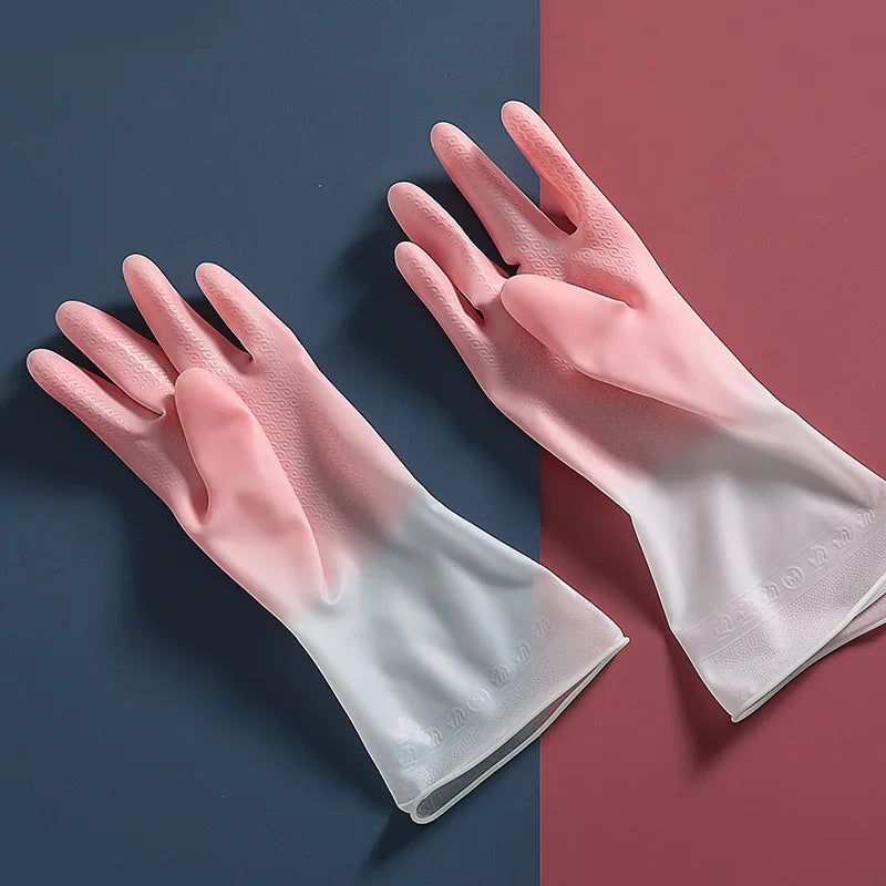 Gradient Latex Cleaning Gloves Waterproof Non-Slip