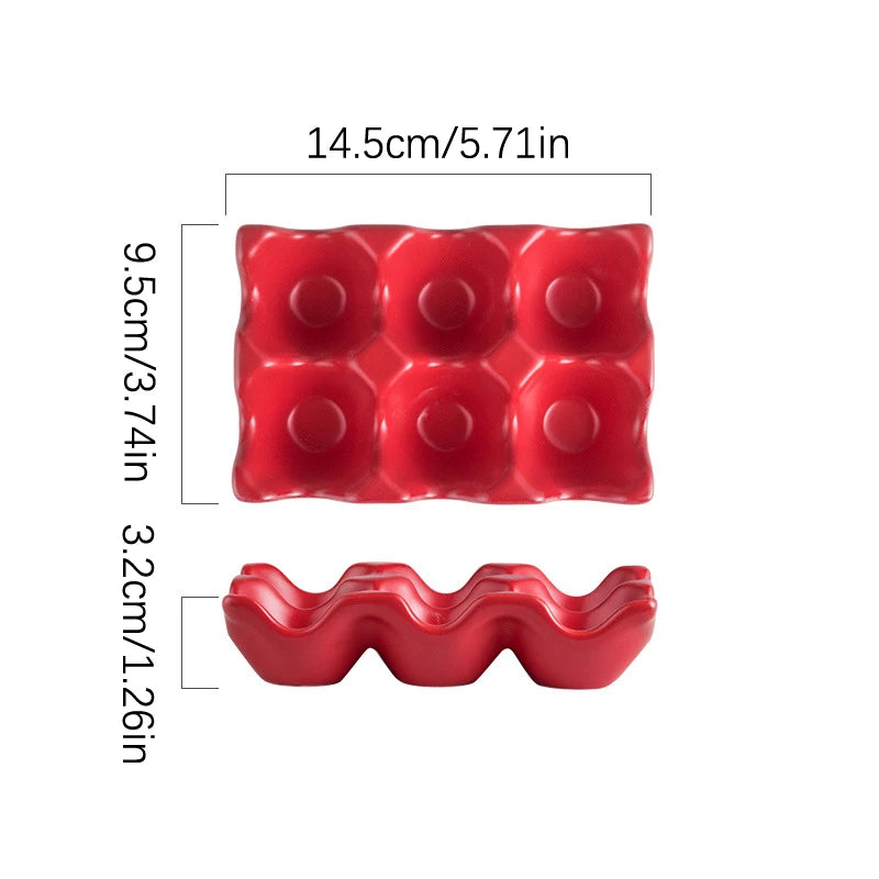 Ceramic Egg Holder 6 Grid Fridge Storage Tray