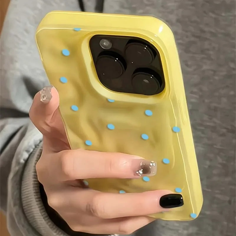 Polka Dot Solid Color Phone Case for iPhone 17 16 15 14 Pro Max Cover