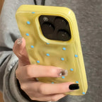 Polka Dot Solid Color Phone Case for iPhone 17 16 15 14 Pro Max Cover