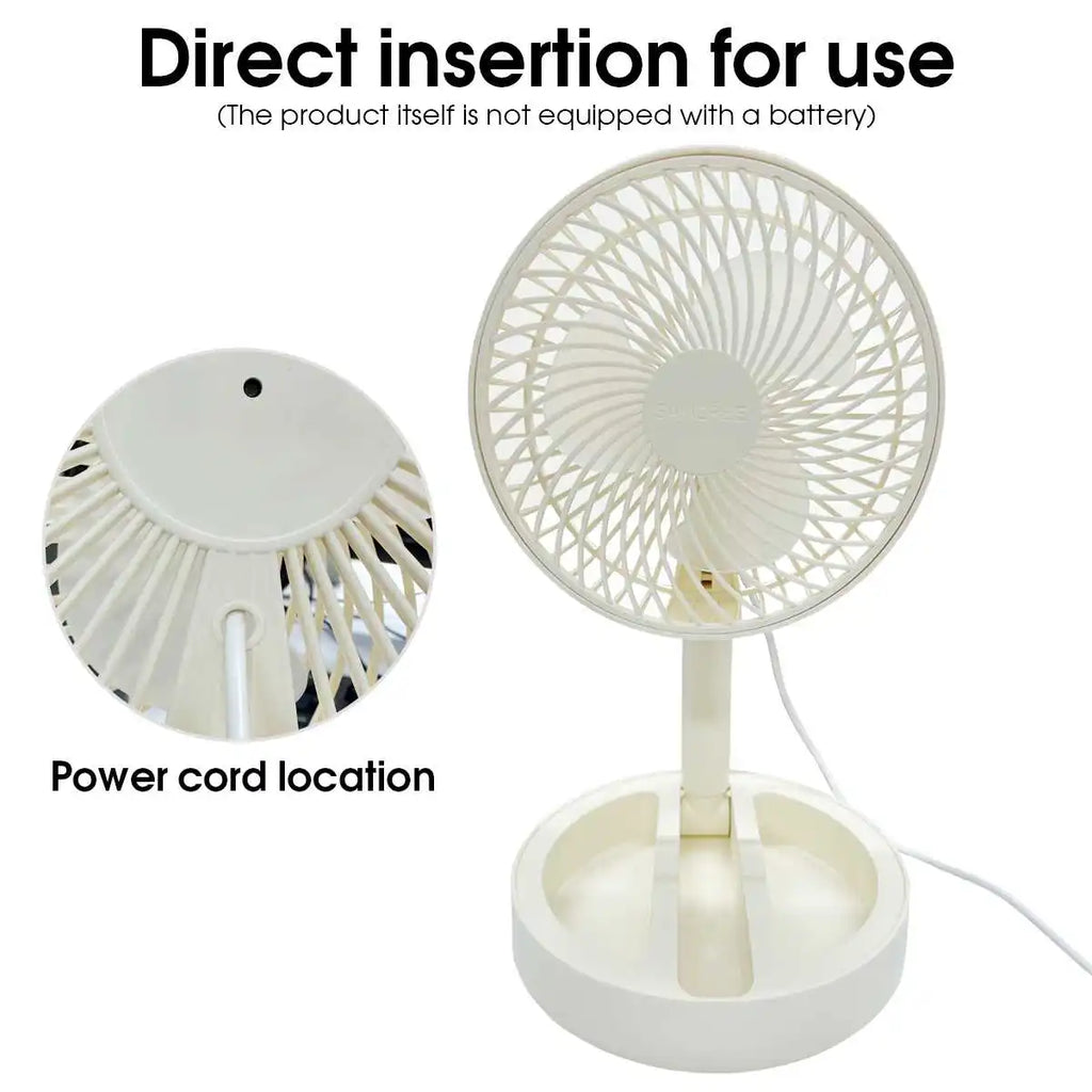 USB Plug-In Mini Fan UK Foldable Portable Cooling Desk Fan