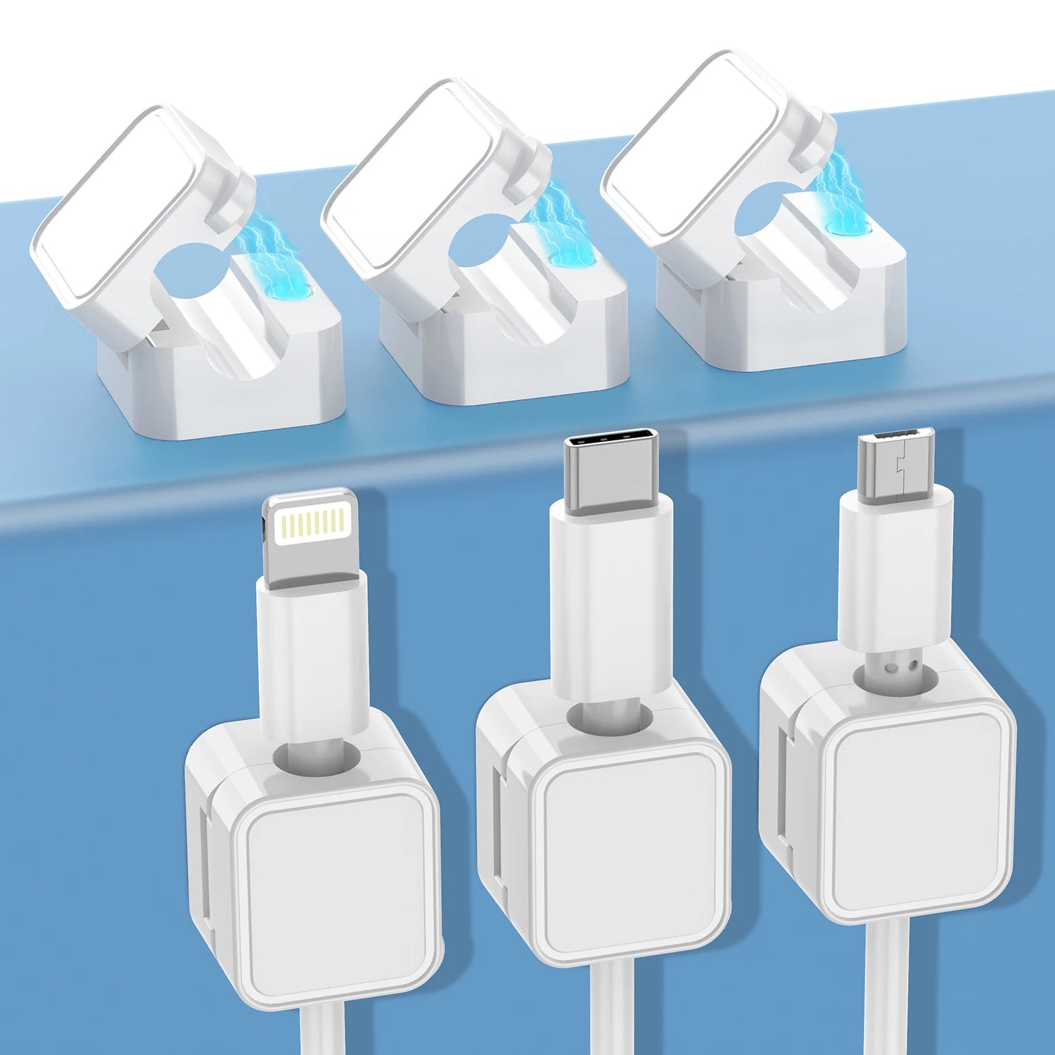 Cable Organizer, Cable Management Clips for Desk, Adjustable and Soft