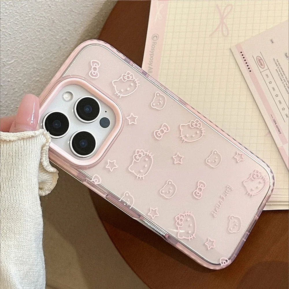 Cute Hello Kitty Transparent iPhone Case