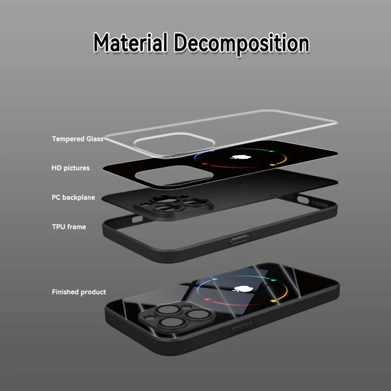 Colorful Tempered Glass iPhone Case | Stylish Protective Cover