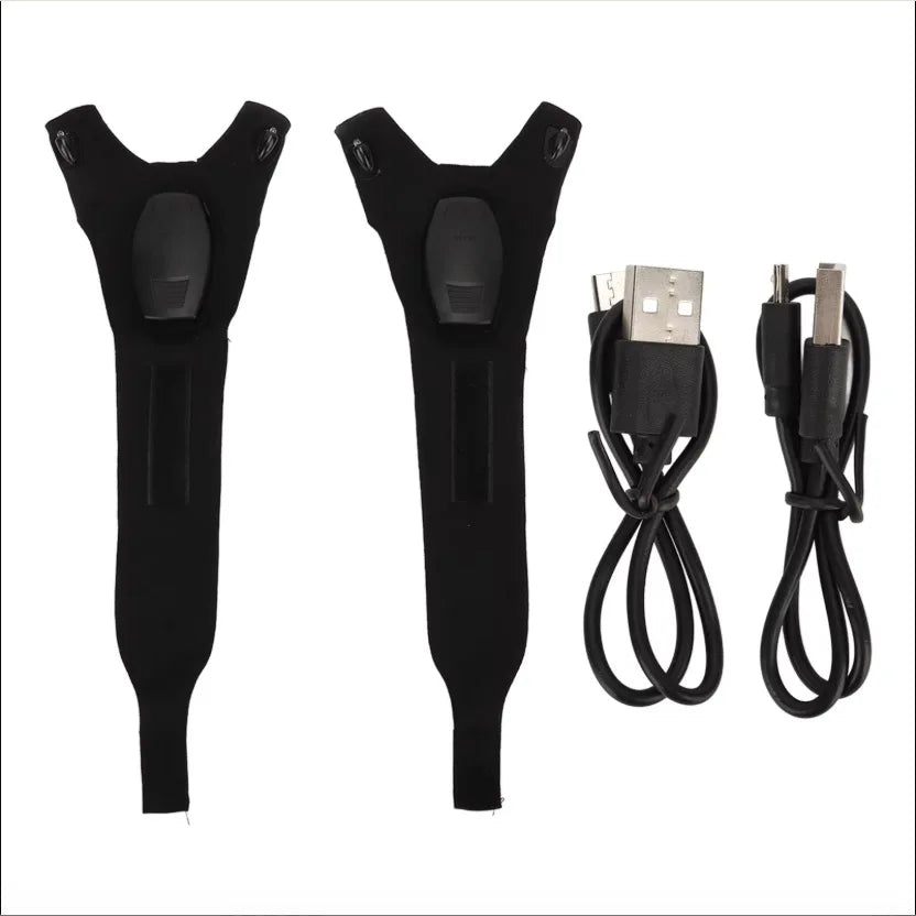 LED Gloves Rechargeable Fingerless Flashlight for Fishing Cycling