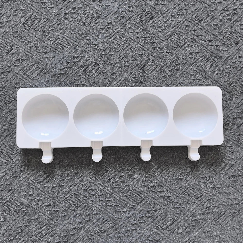 4 Hole Silicone Ice Cream Mold – Semi-Circular DIY Ice Cream Tray Maker