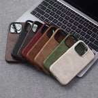 Retro Leather MagSafe Case for iPhone 12 13 14 15 16 17 Pro Max