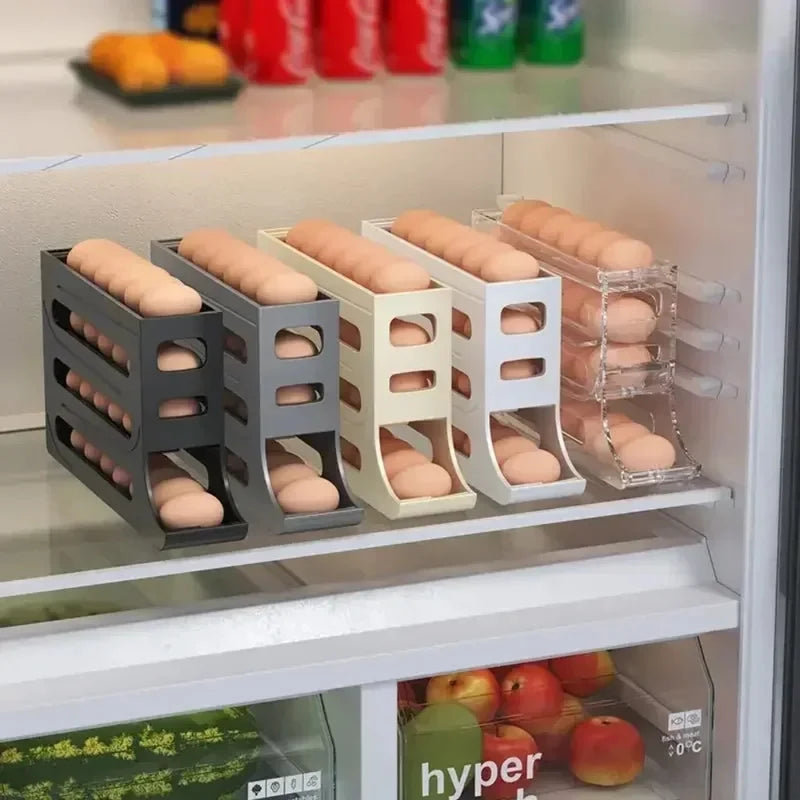 4 Layer Rolling Egg Dispenser Fridge Organizer