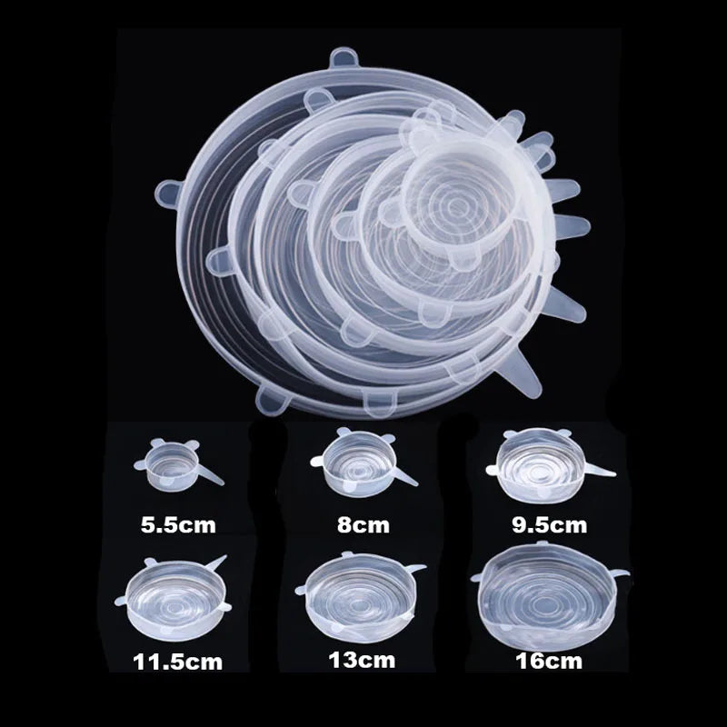 Silicone Stretch Lids 6Pcs Reusable Food Covers & Fresh Keeping Bowl Lids