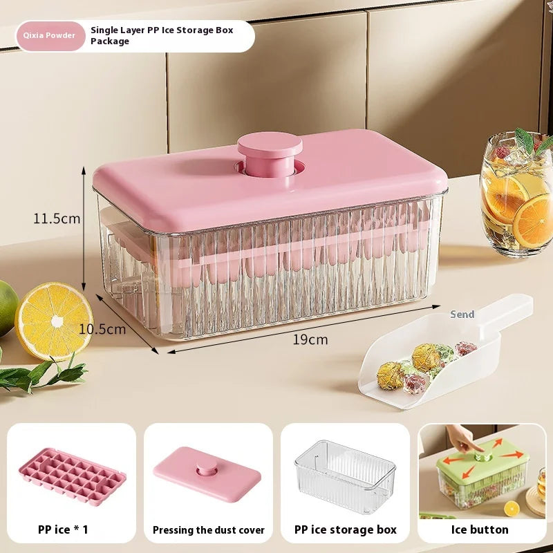 Press-to-Release Ice Cube Tray Large Capacity Food Grade Freezer Mold