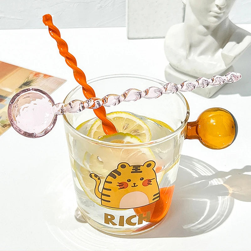 Colorful Glass Coffee Spoon – Long Handle Tea, Dessert & Ice Cream Spoon