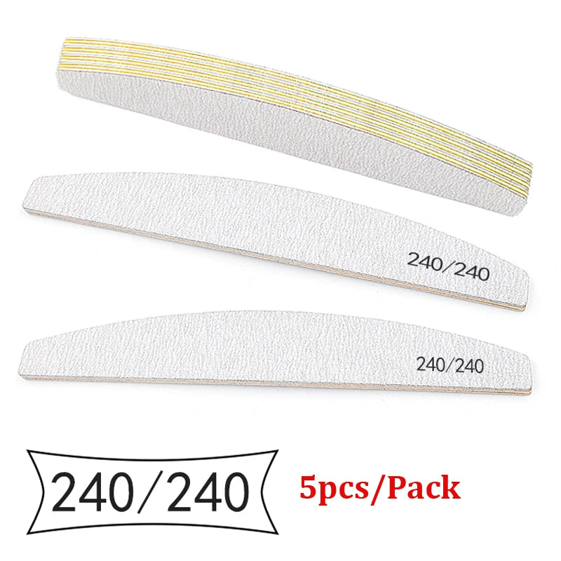 5Pcs Nail File Set Professional Grit Manicure Buffer Kit