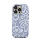 Luxury Blue Flower Double-Layer Case for iPhone 17 16 15 14 13 Pro Max