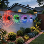 Solar Mandala Sunflower Wall Light Waterproof Outdoor LED Garden Lamp