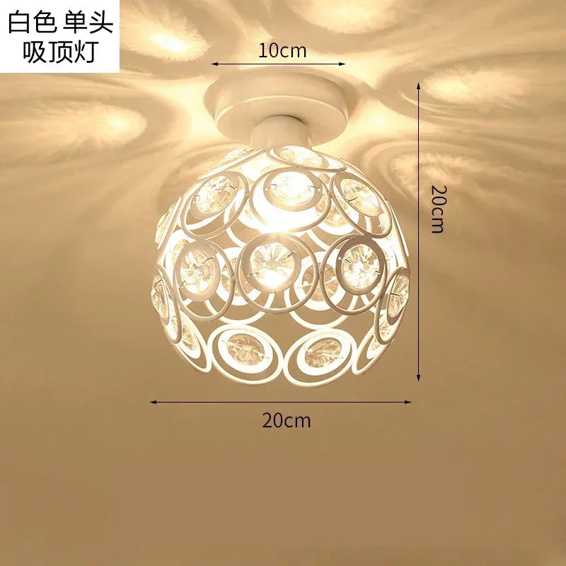 Crystal Restaurant Chandelier Single Head Ceiling Lamp