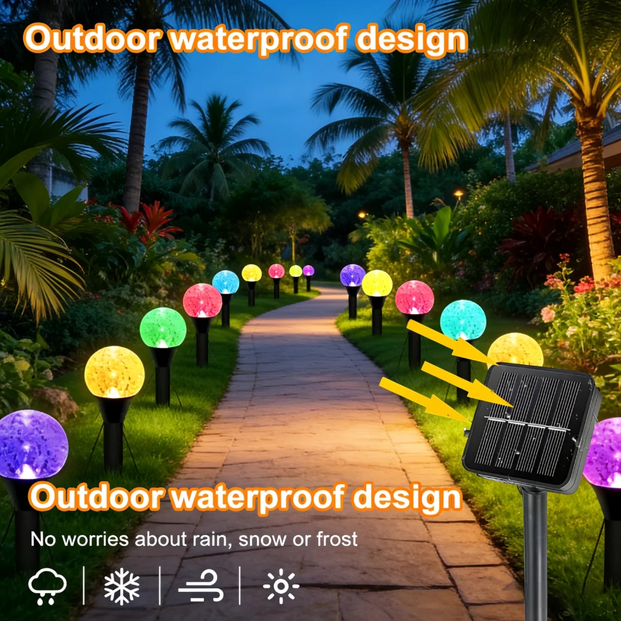 30 LED Solar Bubble Ball String Lights for Garden Patio Decor Secondary image