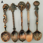 5Pcs Retro Coffee Spoon Set – Stainless Steel Vintage Dessert Spoons Gift
