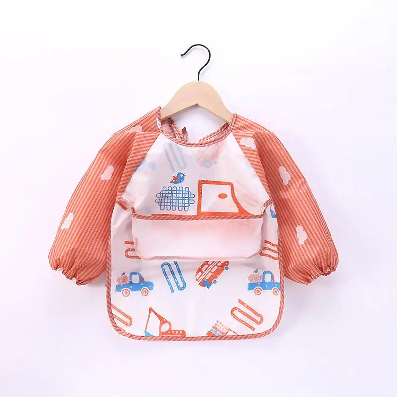 Baby Waterproof Long Sleeve Bib Smock Apron for Toddlers