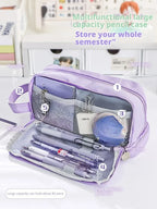 Large Capacity Pencil Case Macaron Color School Pen Bag