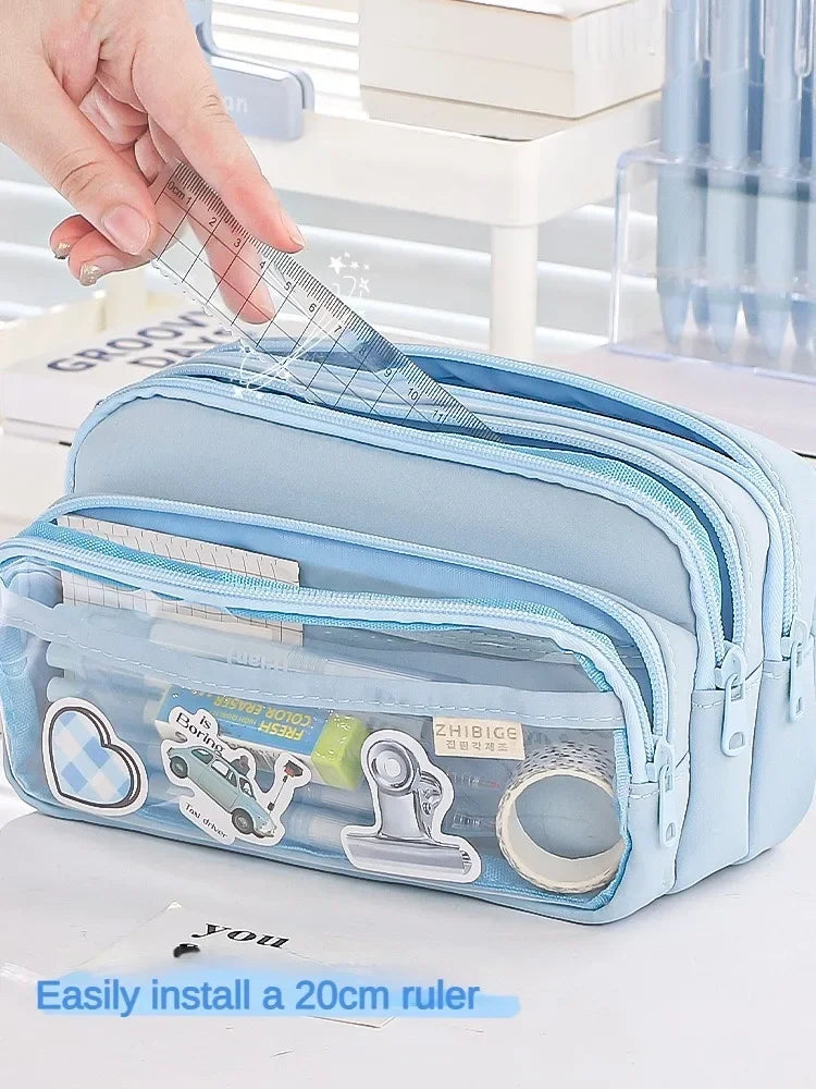 Transparent Pencil Case Large Capacity Storage Bag