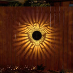 Solar Mandala Fence Light Waterproof LED Wall Light for Garden & Patio