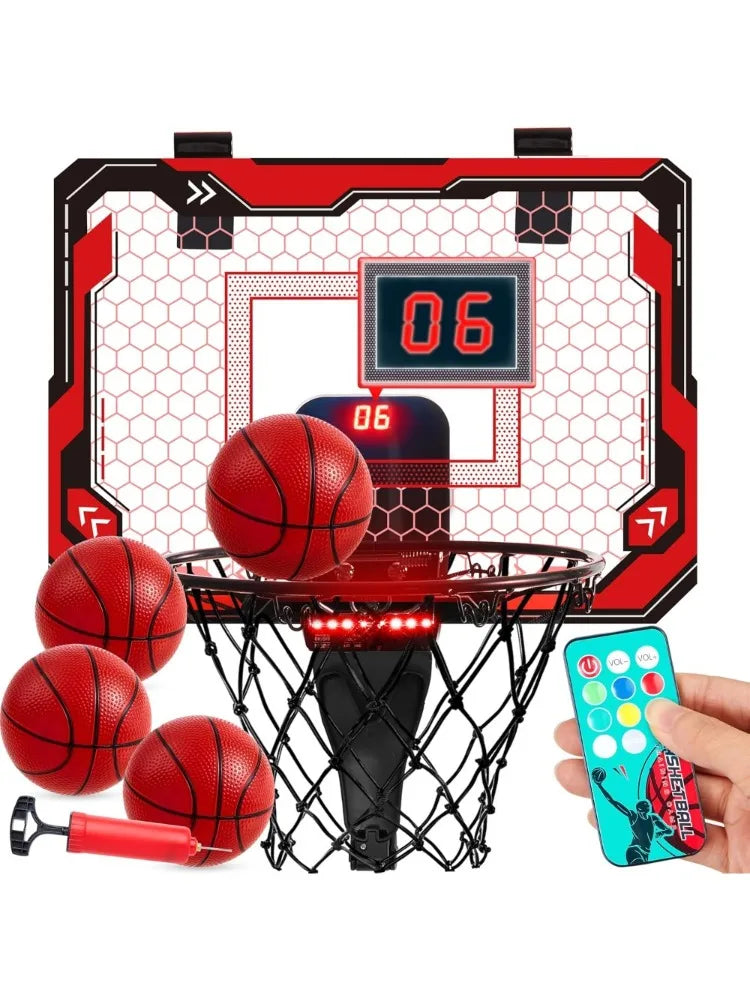 Mini Basketball Hoop | Light-Up Over the Door Hoop for Kids