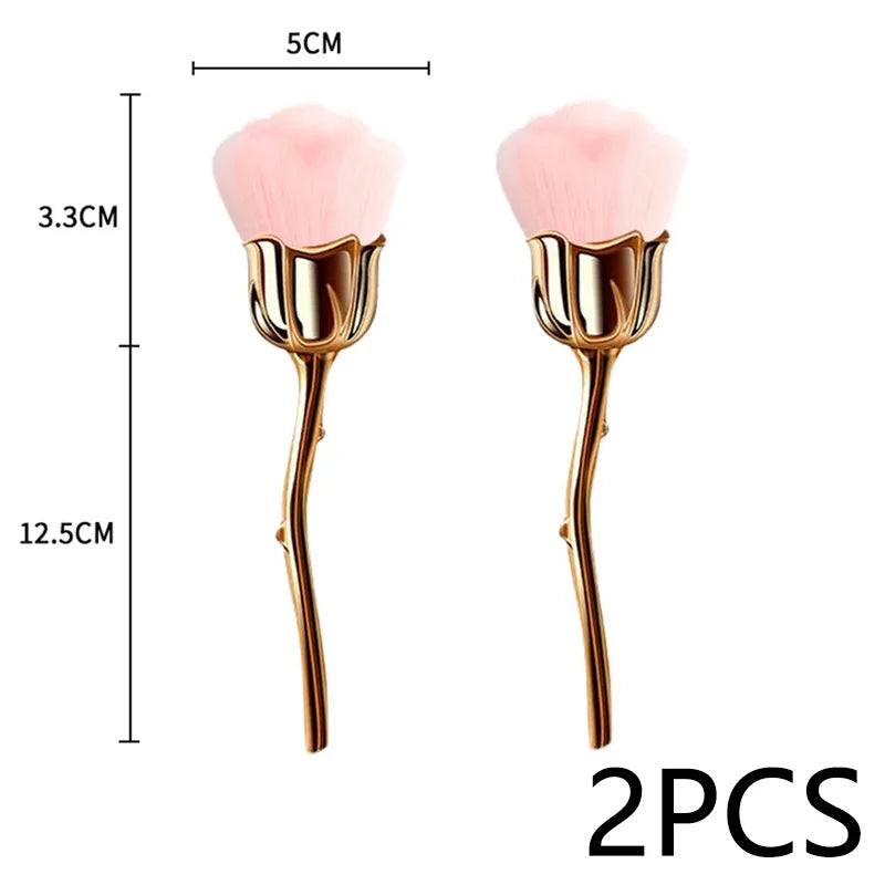 Flower Nail Brush Rose Shape Manicure Brush for Nail Art Cleaning