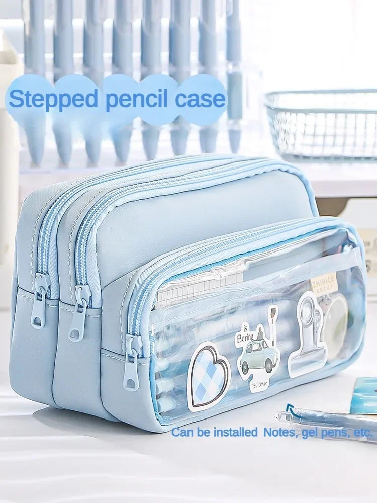Transparent Pencil Case Large Capacity Storage Bag