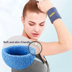 Athletic Sweatband Wristband Moisture Wicking for Tennis Running Gym