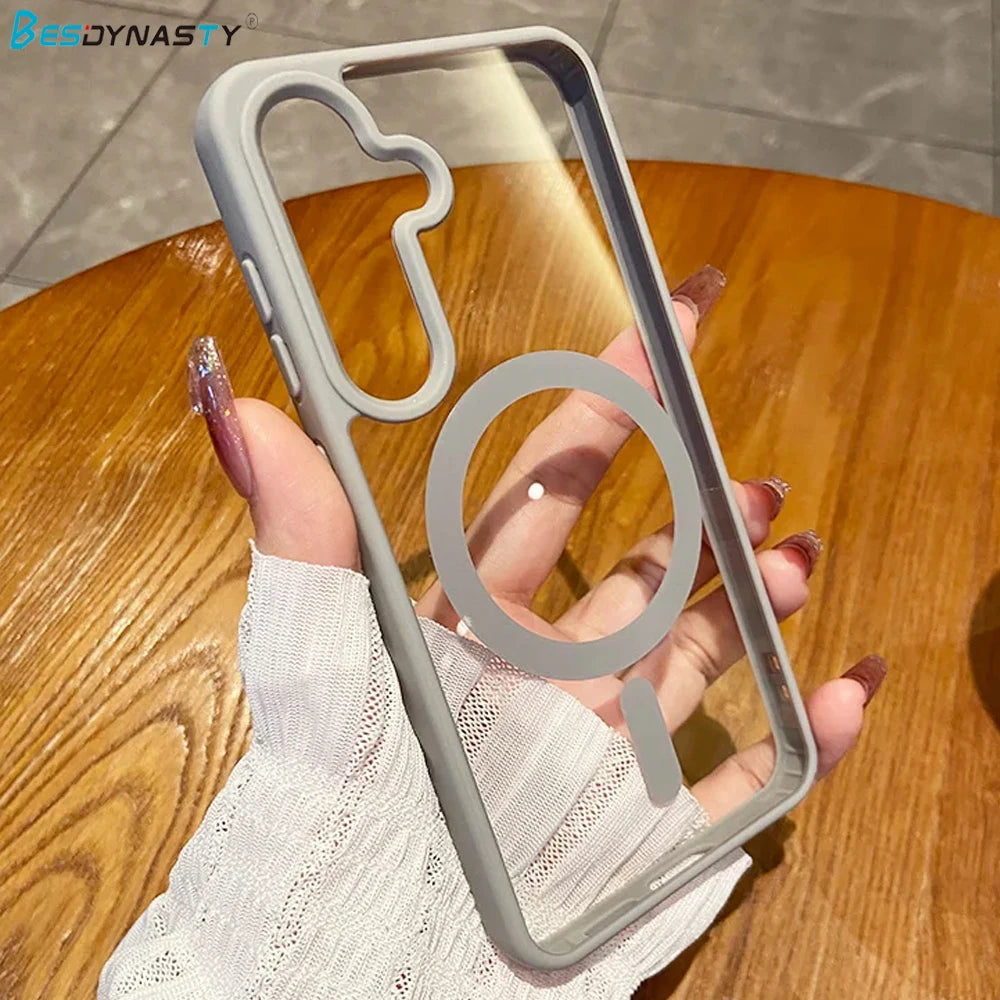 MagSafe Magnetic Clear Case for Samsung Galaxy S22 S23 S24 S25 S26